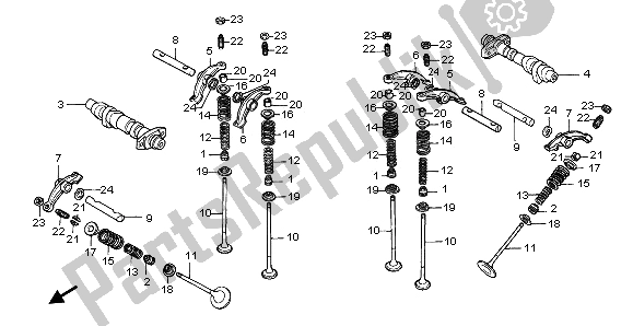 All parts for the Camshaft & Valve of the Honda NTV 650 1996