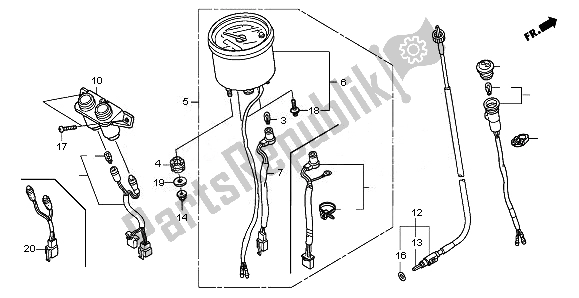 All parts for the Meter (mph) of the Honda NPS 50 2011