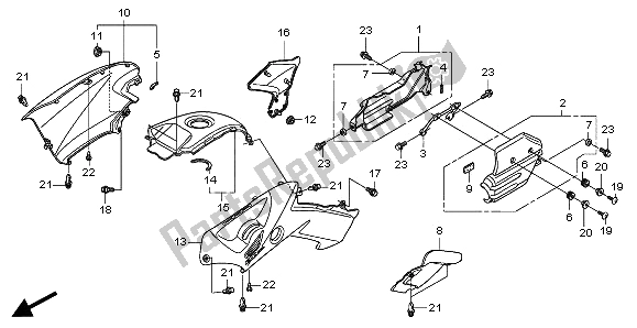 All parts for the Body Cover of the Honda TRX 500 FA Fourtrax Foreman Rubican 2009