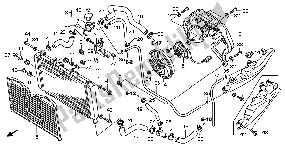 Alle onderdelen voor de Radiator van de Honda CB 600F Hornet 2011