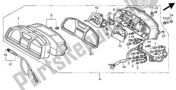 All parts for the Meter (mph) of the Honda XL 600V Transalp 1997