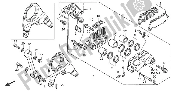 Tutte le parti per il Pinza Freno Posteriore del Honda VFR 800 2005