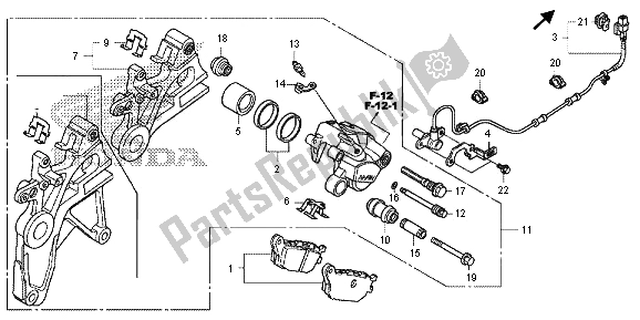 Wszystkie części do Zacisk Hamulca Tylnego Honda NC 700 SA 2013