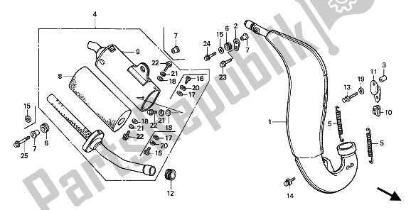 Todas las partes para Cámara De Expansión de Honda CR 125R 1991