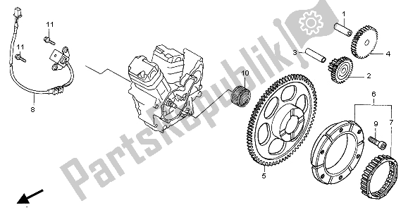 All parts for the Pulse Generator & Starting Clutch of the Honda XL 650V Transalp 2001