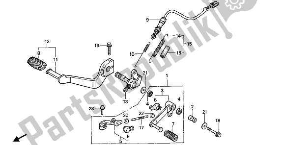 Alle onderdelen voor de Pedaal van de Honda CB 750 1992