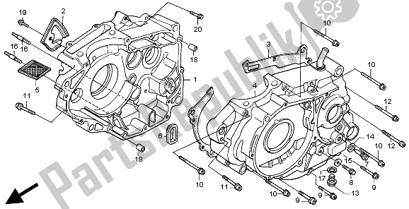 Todas las partes para Caja Del Cigüeñal de Honda XR 250R 1995