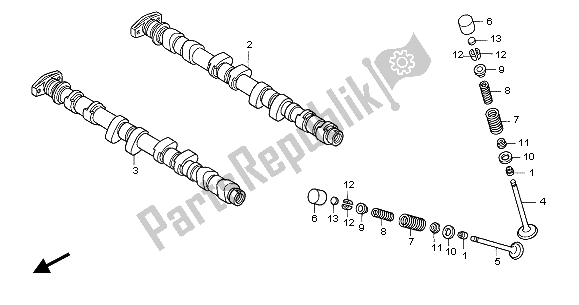 All parts for the Camshaft & Valve of the Honda CBR 1100 XX 2005