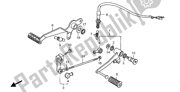 Todas las partes para Pedal De Freno Y Pedal De Cambio de Honda CBF 600 NA 2007