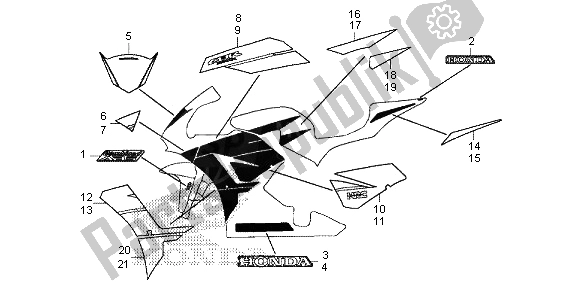 Tutte le parti per il Mark & ?? Stripe (2) del Honda CBR 600 RR 2013