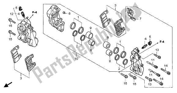 Todas las partes para Pinza De Freno Delantero de Honda CBR 600 RR 2003