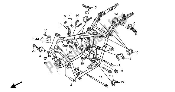 Todas las partes para Cuerpo Del Marco de Honda VT 125C2 2001