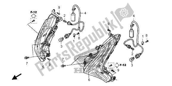 Wszystkie części do Kierunkowskaz Przedni Honda SH 125A 2013