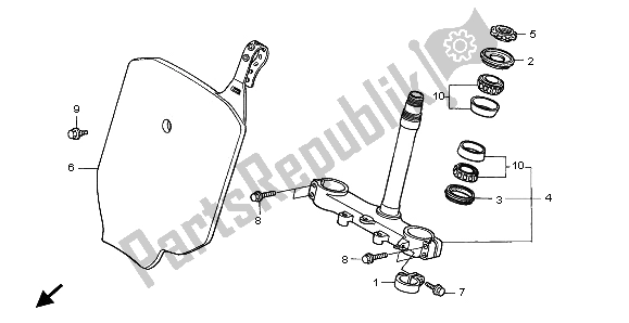 Todas las partes para Vástago De Dirección de Honda CR 80R SW 2001