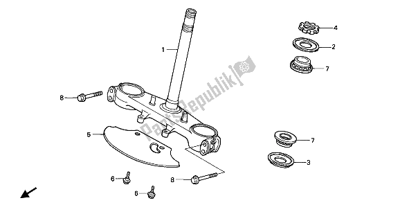 All parts for the Steering Stem of the Honda NX 650 1993