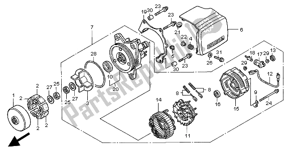 Tutte le parti per il Generatore del Honda GL 1500C 1998