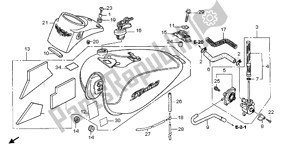 Tutte le parti per il Serbatoio Di Carburante del Honda VT 750C 2007