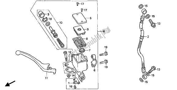 Tutte le parti per il Pompa Freno Anteriore del Honda CB 250 1994