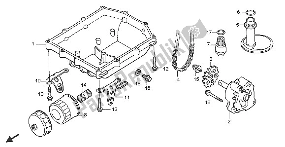 Todas las partes para Bomba De Aceite de Honda VTR 1000 SP 2005