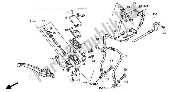 All parts for the Fr. Brake Master Cylinder of the Honda CBF 600 SA 2005