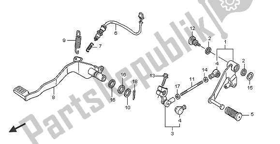 Tutte le parti per il Pedale del Honda XL 125V 2005