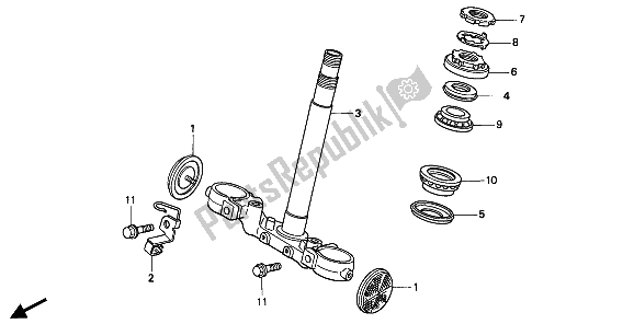 All parts for the Steering Stem of the Honda CB 750F2 1994