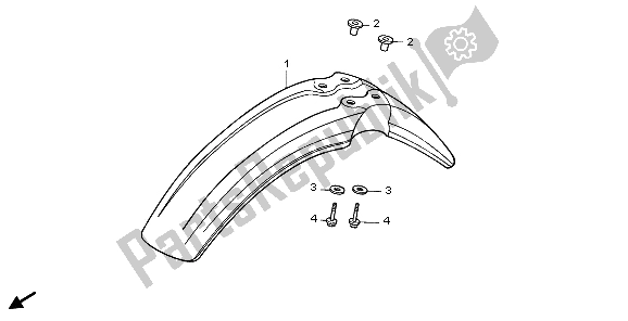 All parts for the Front Fender of the Honda XR 600R 1998