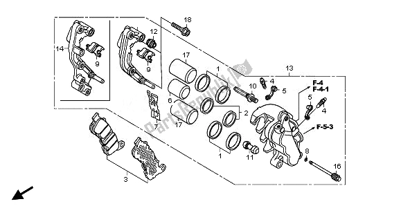 All parts for the Front Brake Caliper of the Honda FJS 400A 2010