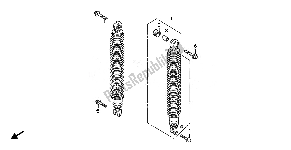 All parts for the Rear Cushion of the Honda FES 125A 2011