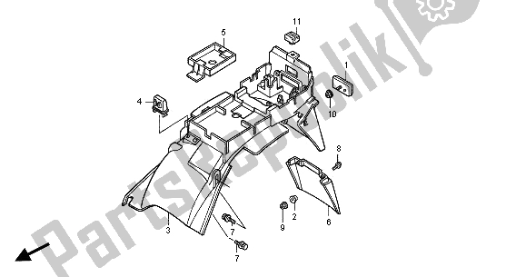 Toutes les pièces pour le Garde-boue Arrière du Honda CB 750F2 2001