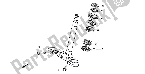 All parts for the Steering Stem of the Honda CBF 1000F 2011