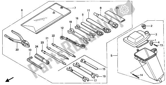 All parts for the Tools & Tool Box of the Honda NX 650 1992