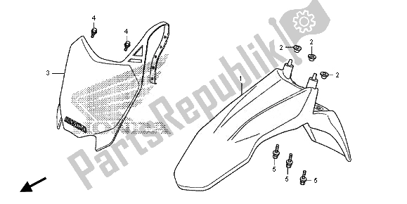 Wszystkie części do Przedni B? Otnik Honda CRF 125F SW 2014