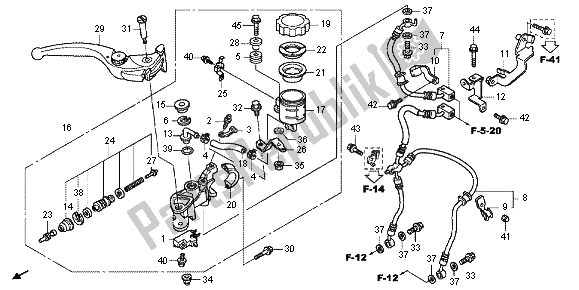 Wszystkie części do G?ówny Cylinder Hamulca Przedniego Honda CBR 1000 RA 2012