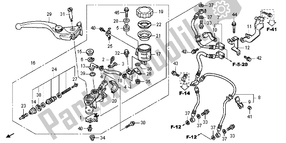 Tutte le parti per il Pompa Freno Anteriore del Honda CBR 1000 RA 2012