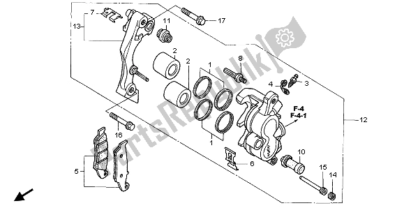 Todas las partes para Pinza De Freno Delantero de Honda XR 650R 2002