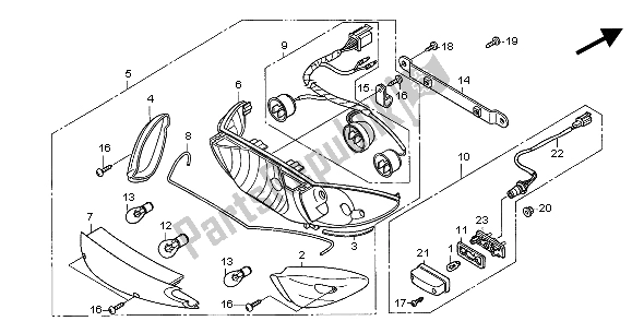 Tutte le parti per il Luce Di Combinazione Posteriore del Honda CBF 600N 2004