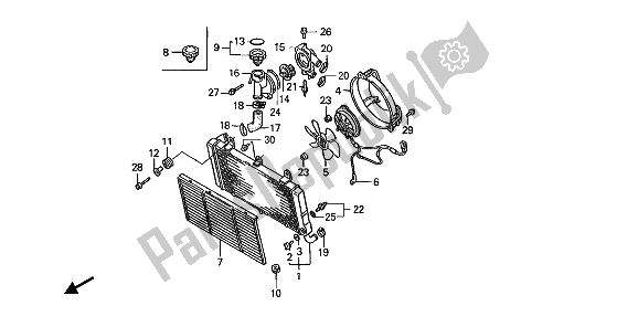 Todas las partes para Radiador de Honda ST 1100A 1992