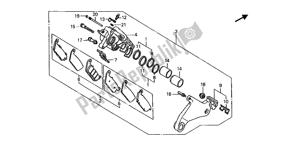 Todas las partes para Pinza De Freno Trasero de Honda ST 1100 1990