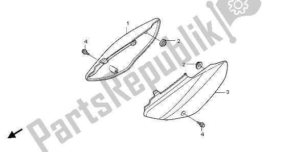 All parts for the Side Cover of the Honda CRF 70F 2007