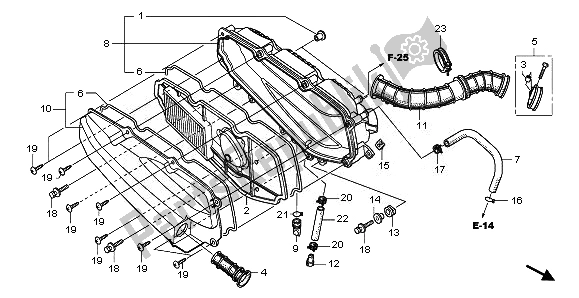 All parts for the Air Cleaner of the Honda NSS 250S 2010