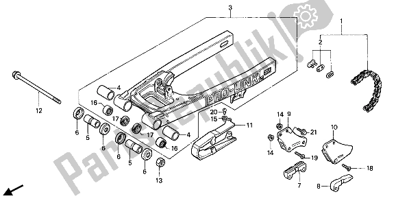 Todas las partes para Horquilla Trasera de Honda CR 80R 1985