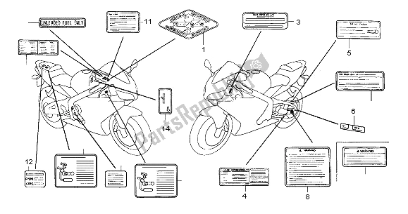 Tutte le parti per il Etichetta Di Avvertenza del Honda CBR 600 RR 2003