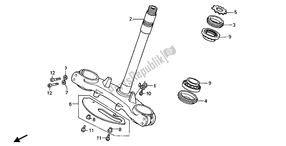 Alle onderdelen voor de Stuurpen van de Honda NX 250 1990