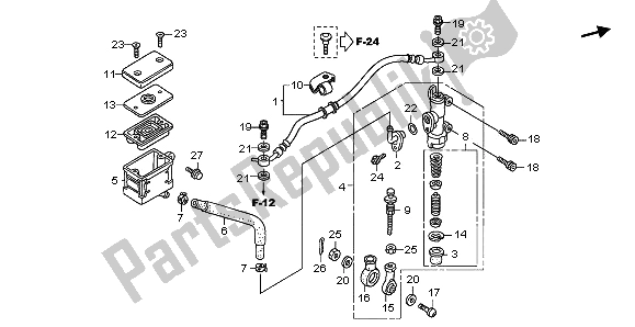 Alle onderdelen voor de Rr Hoofdremcilinder van de Honda CBR 600 RR 2009