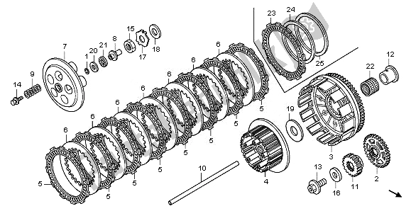 All parts for the Clutch of the Honda CRF 250R 2011
