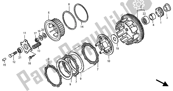 Toutes les pièces pour le Embrayage du Honda CB 600F Hornet 2001