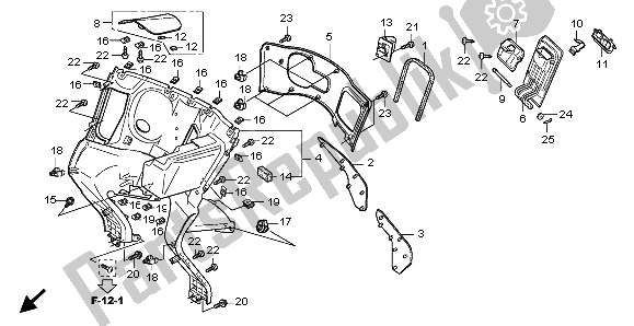 All parts for the Inner Box of the Honda FES 125A 2007