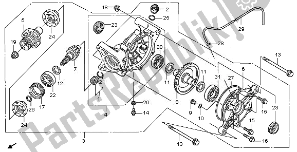 All parts for the Rear Final Gear of the Honda TRX 420 FA Fourtrax Rancher AT 2011