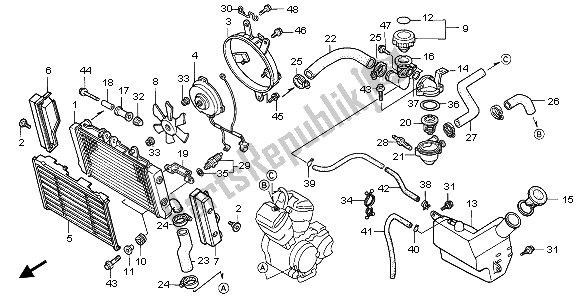 All parts for the Radiator of the Honda NTV 650 1995